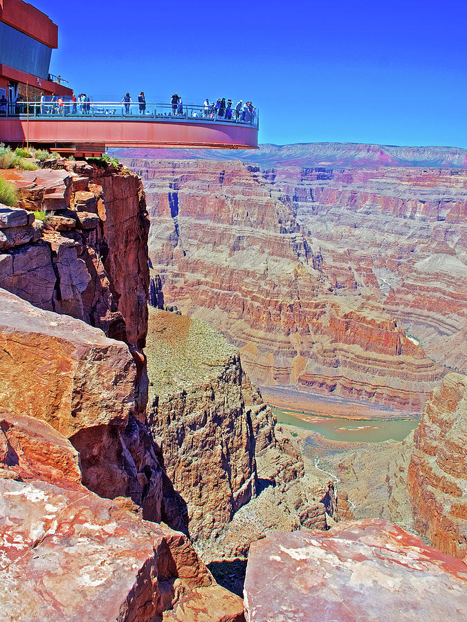 Skywalk at Eagle Point in Grand Canyon West, Arizona  #1 Photograph by Ruth Hager