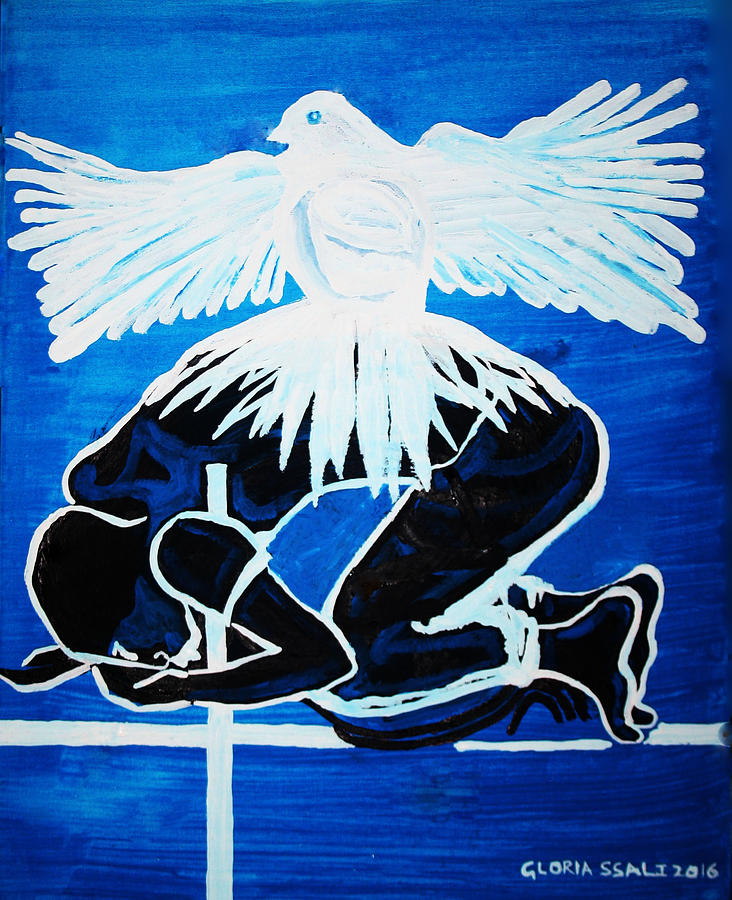 Jesus Christ Painting - Slain In The Holy Spirit #1 by Gloria Ssali