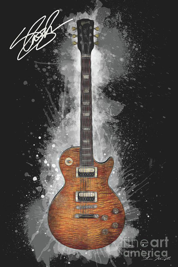 Slash Guitar #1 Digital Art by Tim Wemple