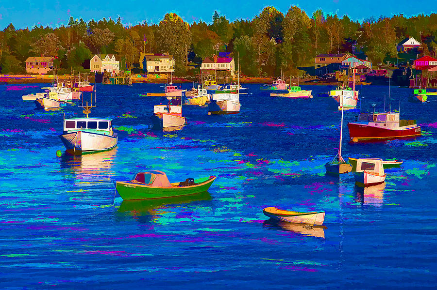 Acadia National Park Digital Art - Sleeping Boats II #2 by Jon Glaser