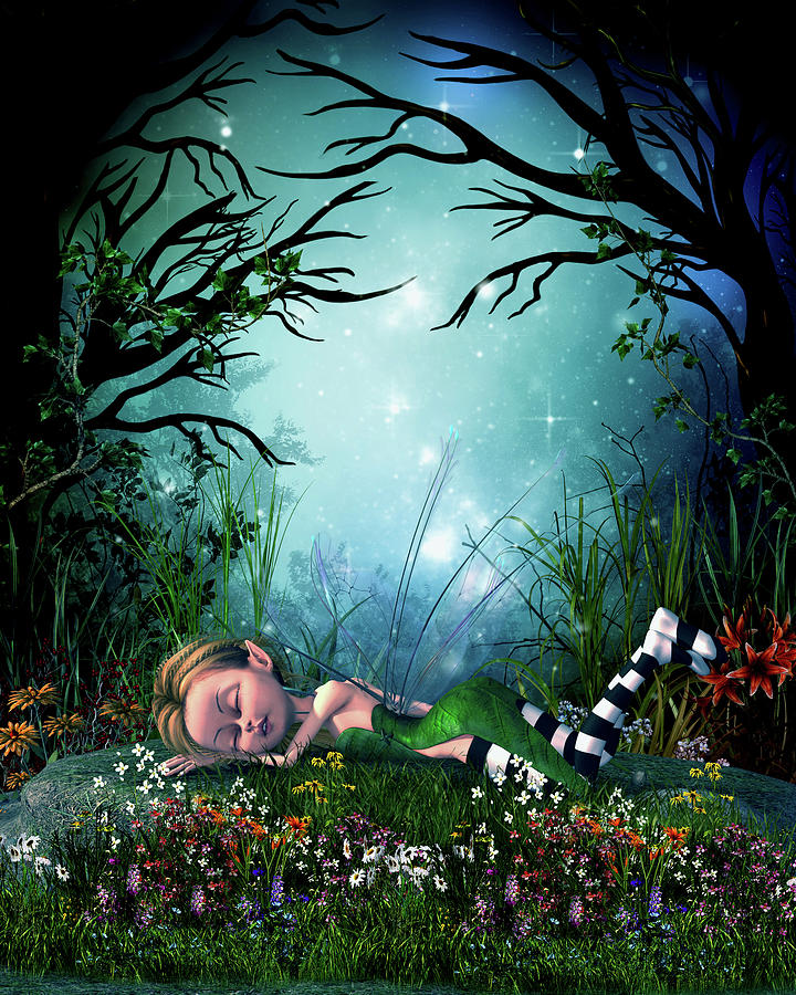 Sleeping Fairy #2 Digital Art by John Junek