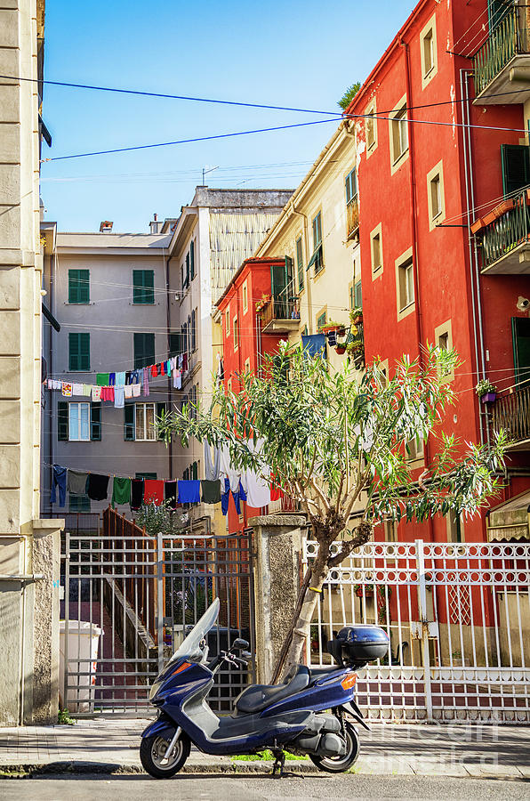 small street in old town La Spezia, Italy #1 Photograph by Ariadna De Raadt