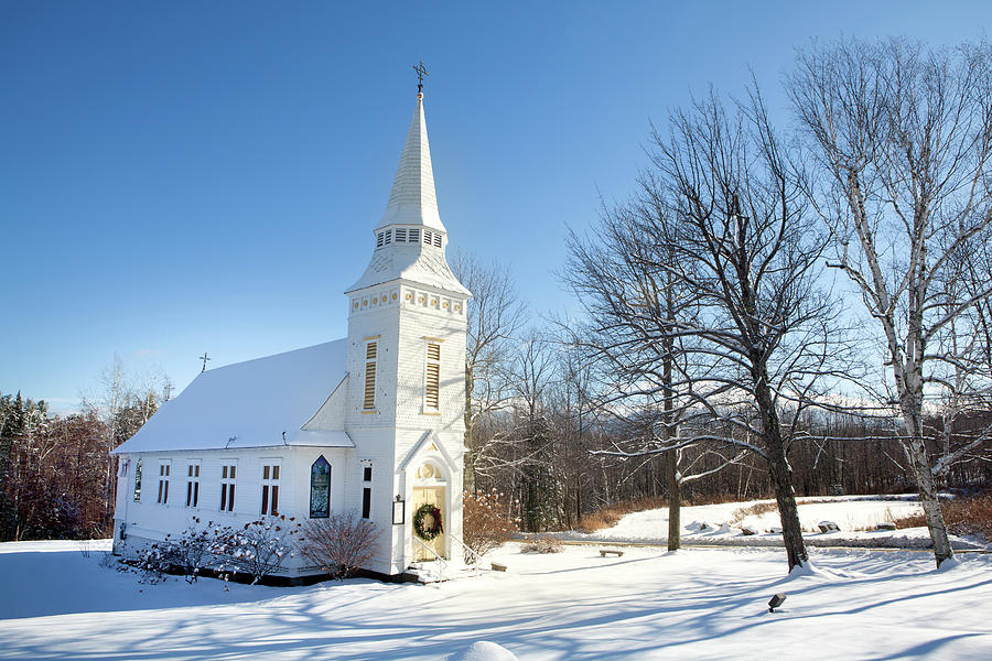 Small White Episcopalian Church, Sugar Hill, Nh Photograph