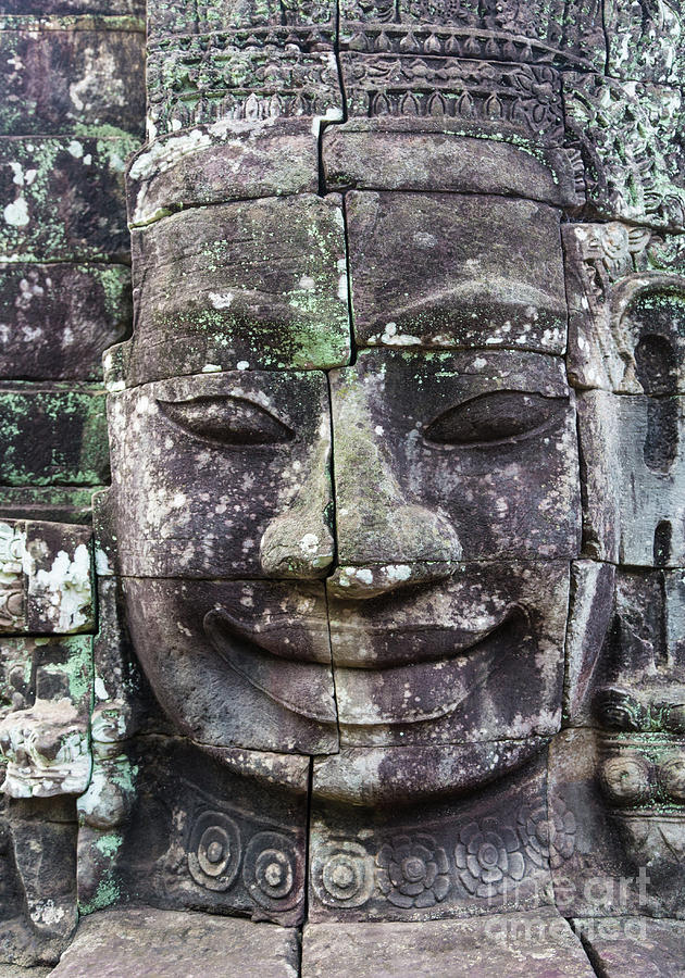Smiling face in Angkor #1 Photograph by Didier Marti