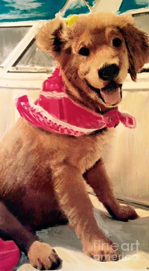 Golden Retriever Mixed Media - Smooth Sailing by Kelli Porter Golden Retriever Mixed Media - Smooth Sailing by Kelli Porter