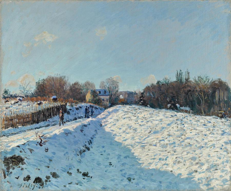 Snow Effect at Louveciennes #2 Painting by Alfred Sisley