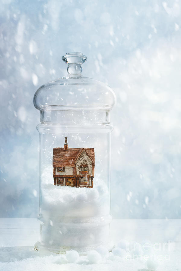 Christmas Photograph - Snow Globe With Country Cottage #1 by Amanda Elwell