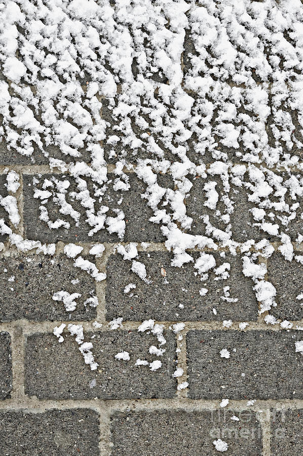 Snow on a wall  #1 Photograph by Tom Gowanlock
