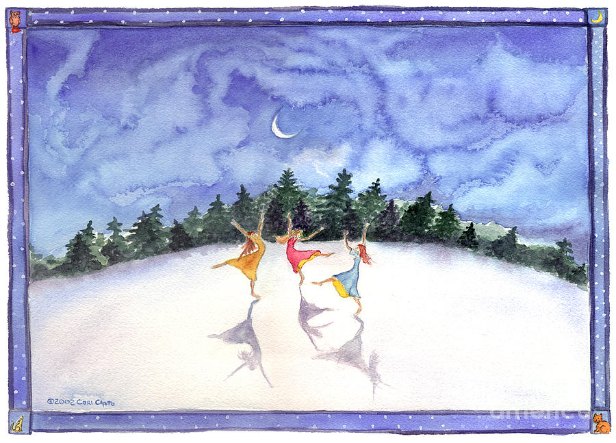 Snow Play #1 Painting by Cori Caputo