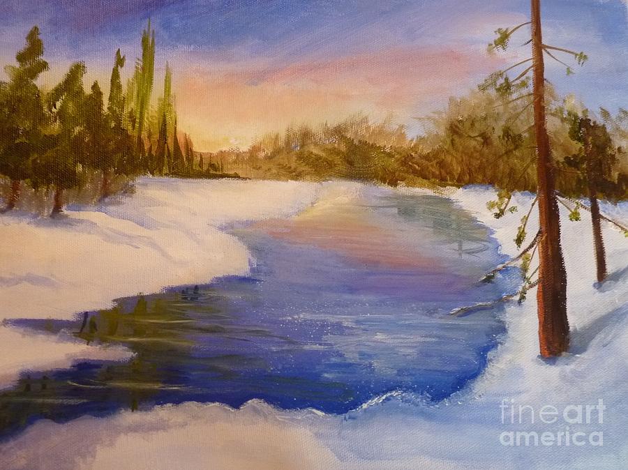 Snow River #1 Painting by Nancy Anton