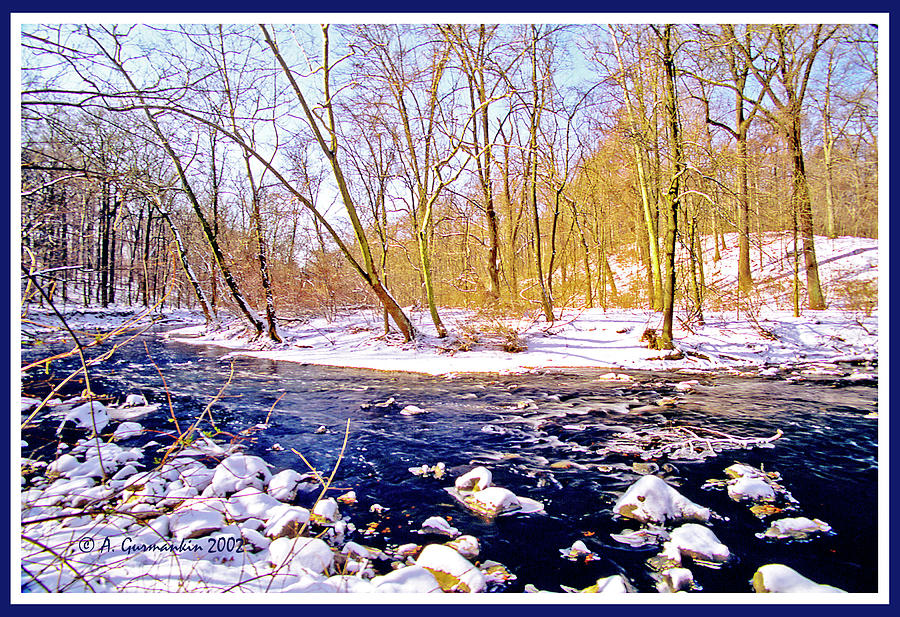 Snow Scene Pennsylvania Woodland Stream #1 Digital Art by A Macarthur Gurmankin
