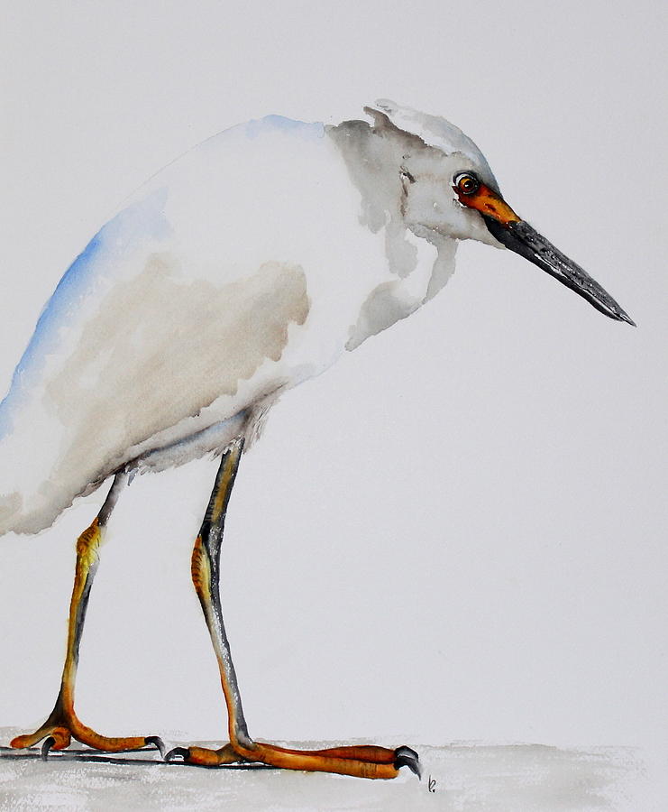 Nature Painting - Snowy Egret #1 by Betty Moore