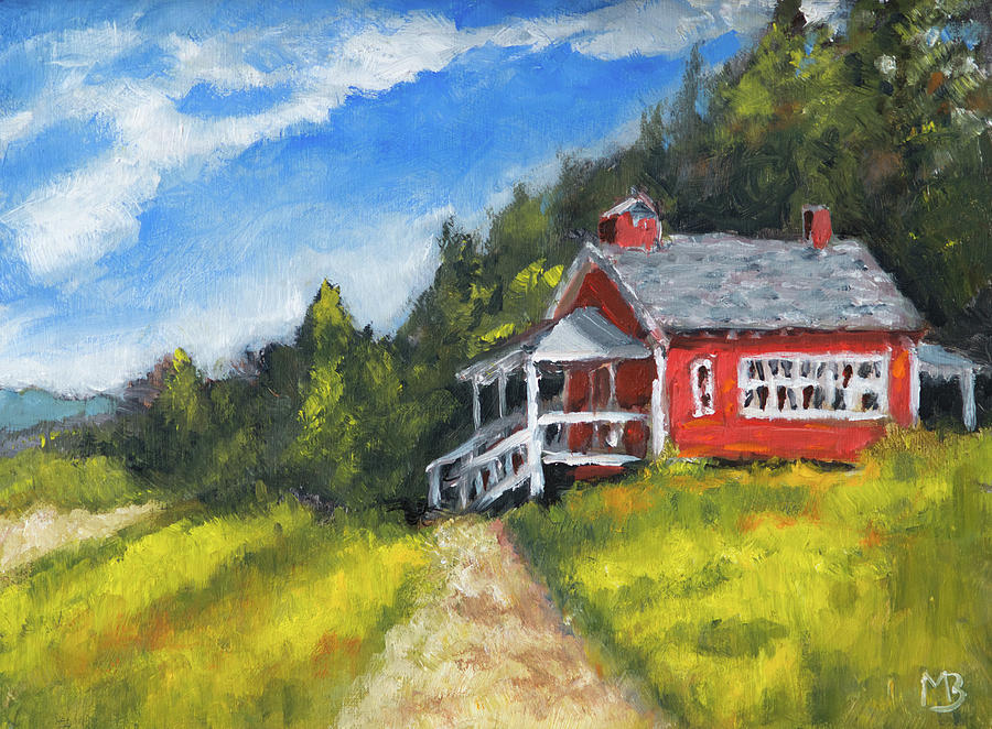 Soap Creek Schoolhouse #1 Painting by Mike Bergen