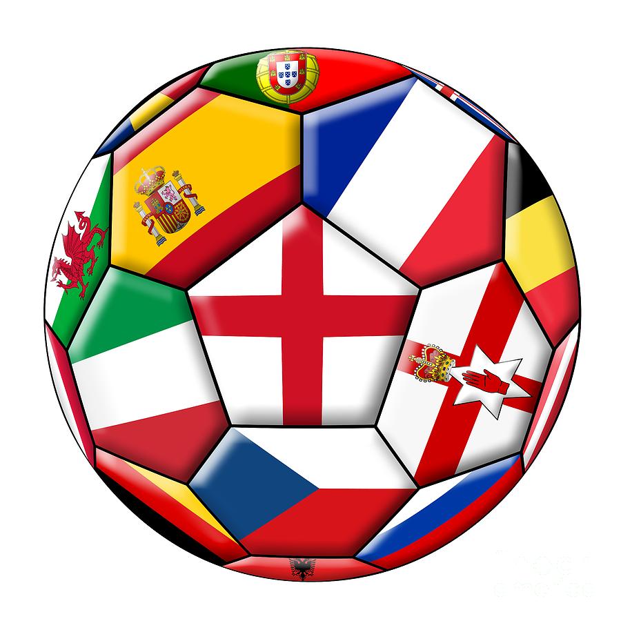 Flag Digital Art - Soccer ball with flag of England in the center #1 by Michal Boubin