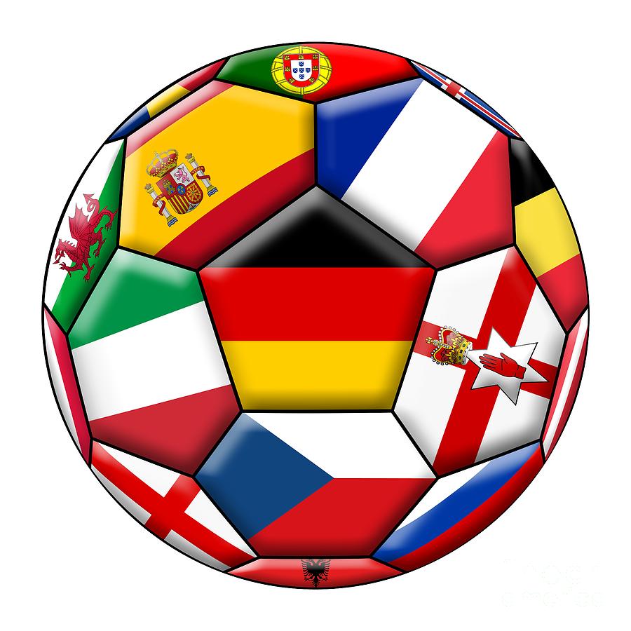 Soccer ball with flag of German in the center #1 Digital Art by Michal Boubin