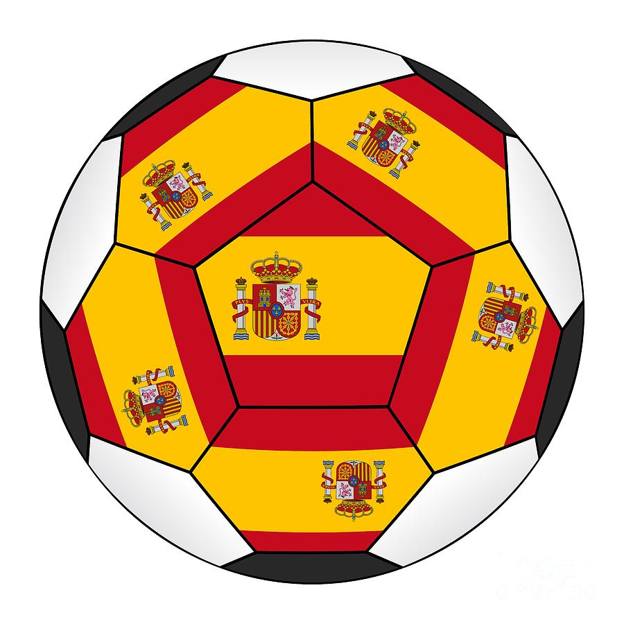 Soccer ball with Spanish flag #1 Photograph by Michal Boubin