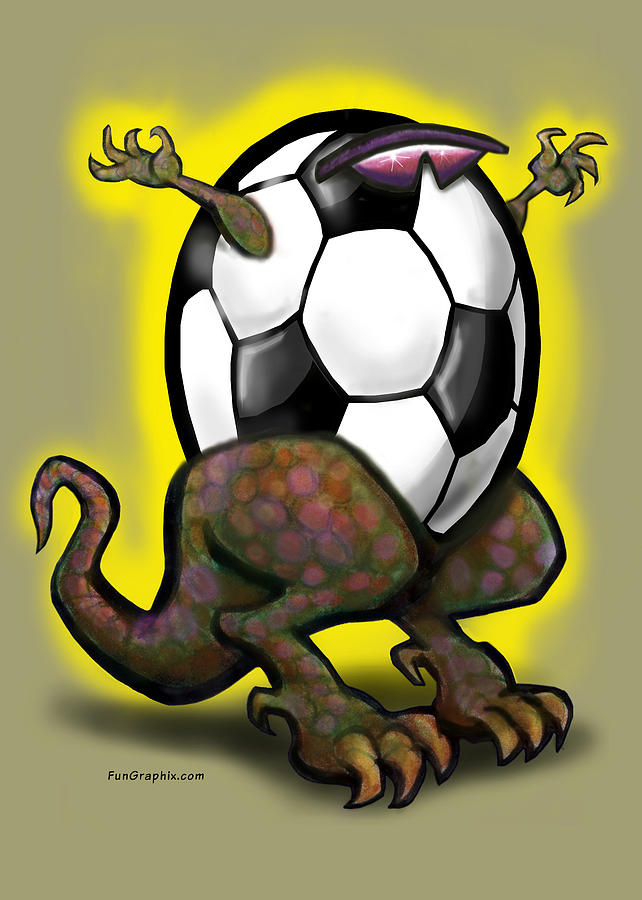 Soccer Saurus Rex Digital Art by Kevin Middleton