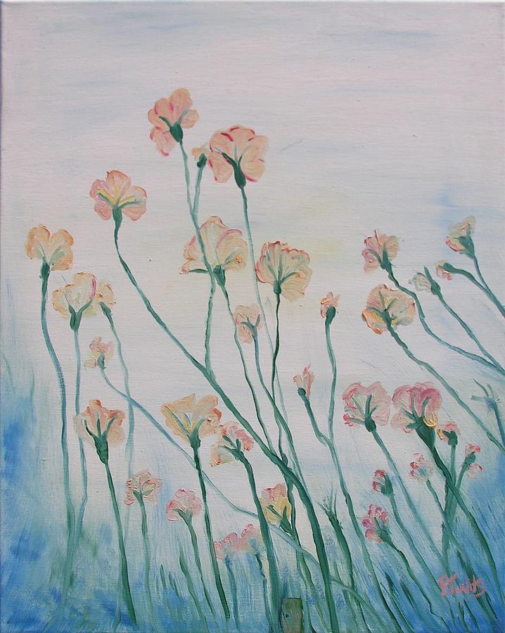 Flower Painting - Soft Breeze #1 by Outside the door By Patt
