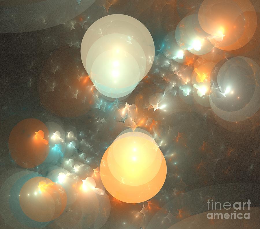 Abstract Digital Art - Solar Balloons #1 by Kim Sy Ok