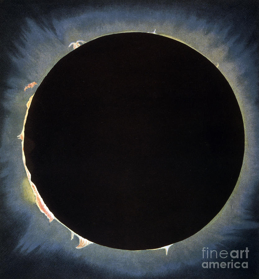 Solar Eclipse, 1860.  #1 Drawing by Granger