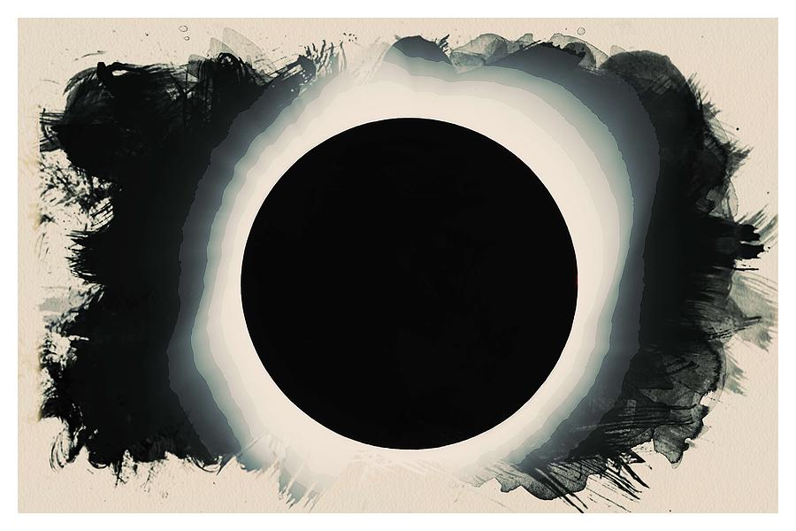 Solar eclipse 2017 Watercolor #1 Painting by Celestial Images