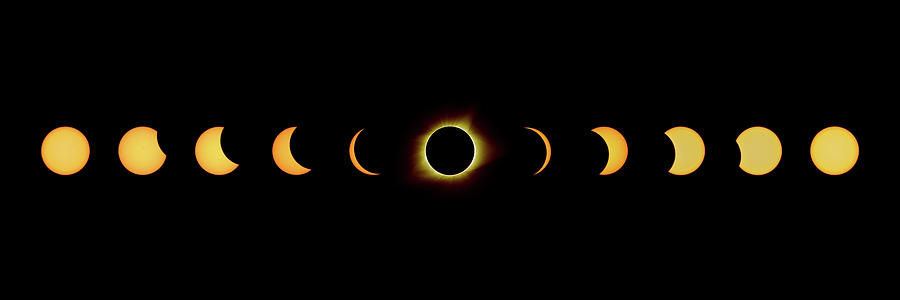 Solar Eclipse Full Composite Gold #1 Photograph by Max Waugh