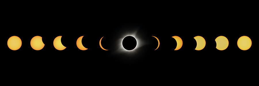 Solar Eclipse Full Composite Mixed #1 Photograph by Max Waugh