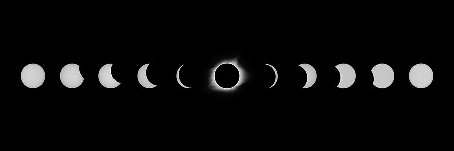 Solar Eclipse Full Composite White #1 Photograph by Max Waugh
