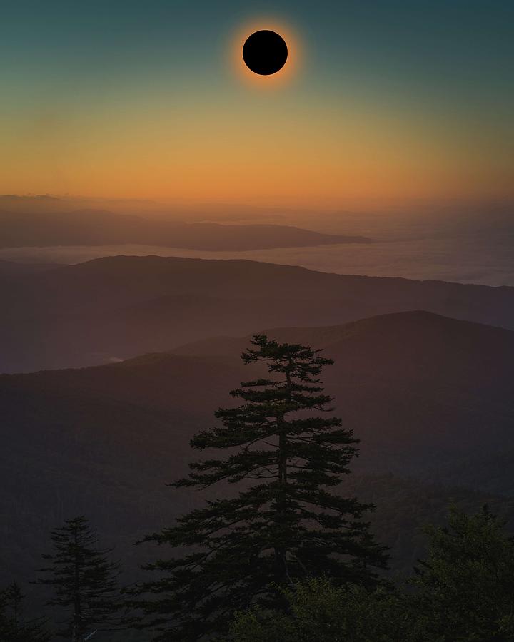 Solar Eclipse over the Ozarks #1 Painting by Celestial Images