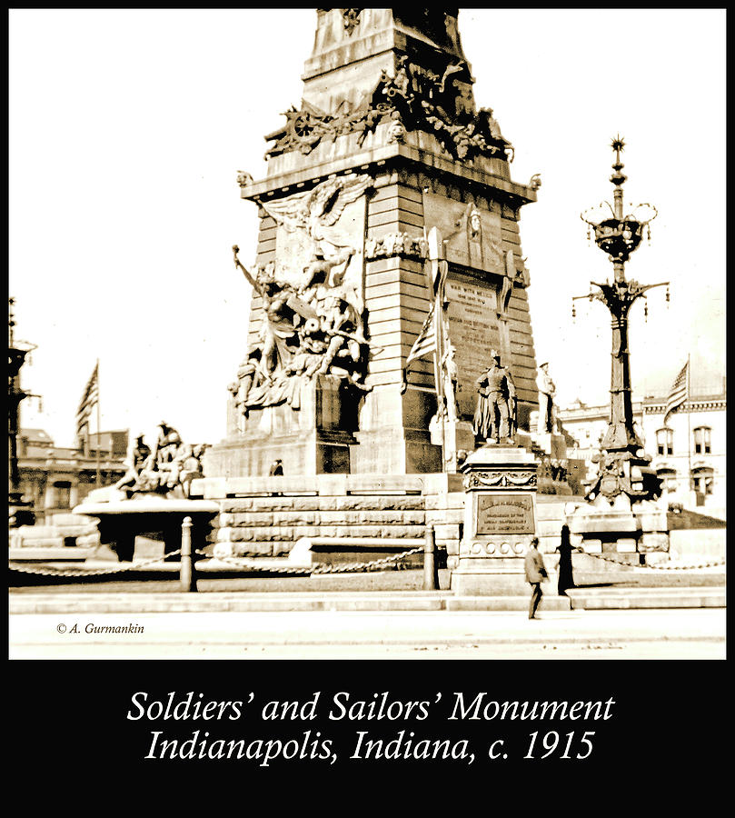 Soldiers and Sailors Monument, Indianapolis, Indiana, c. 1915 #1 Photograph by A Macarthur Gurmankin