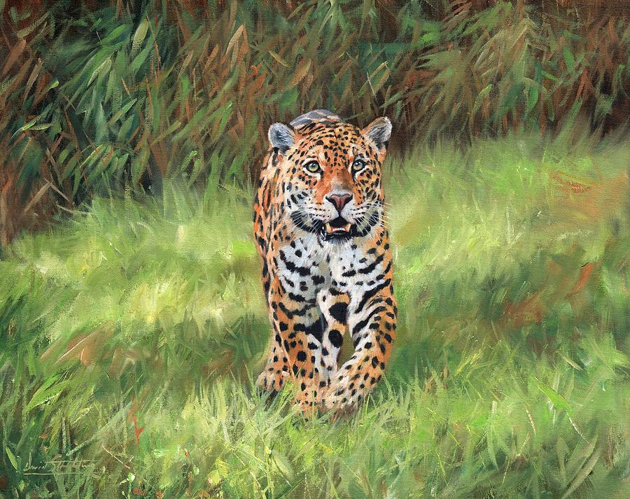 South American Jaguar #1 Painting by David Stribbling