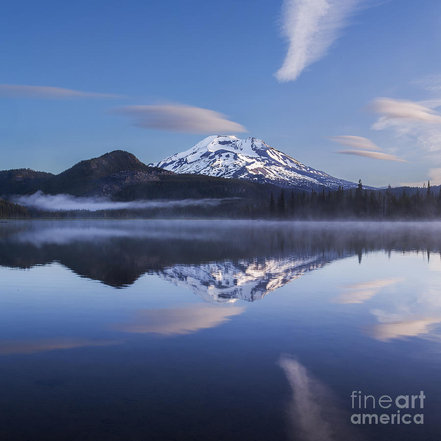 Mountain Photograph - South Sister over Sparks Lake #1 by Twenty Two North Photography