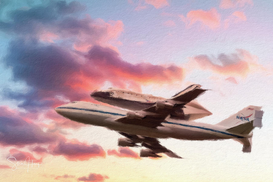 Sunset Photograph - Space Shuttle Discovery flies off into retirement #1 by Steven Heap