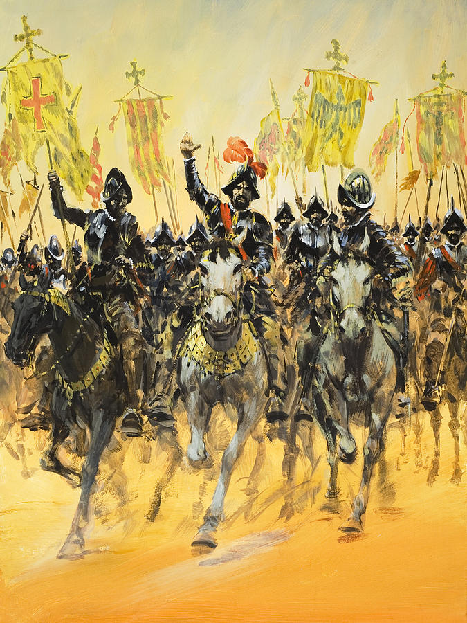 Conquistador Painting - Spanish Conquistadors by Graham Coton