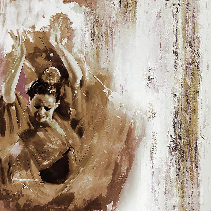Spanish Woman dance  #2 Painting by Gull G