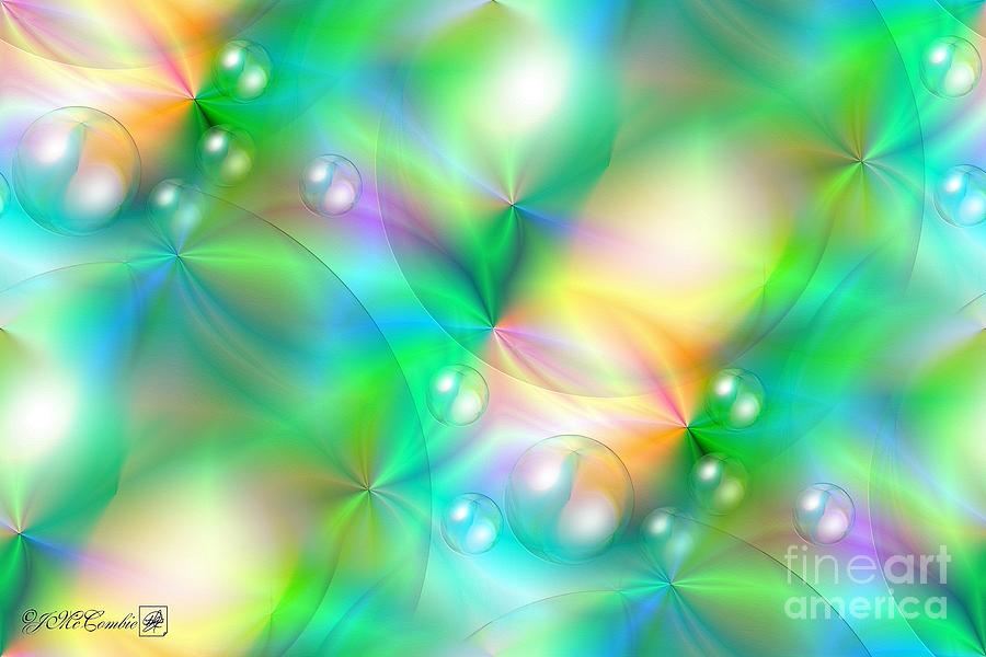 Spectrum Lights Balls and Bubbles Series I #4 Digital Art by J McCombie