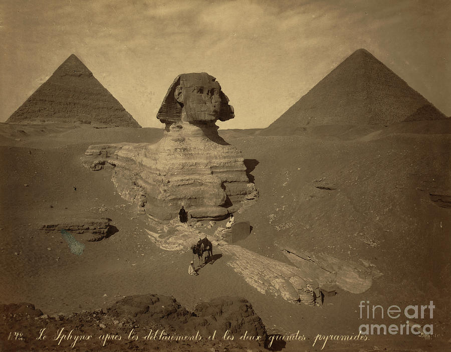 Sphinx And Giza Pyramids, 19th Century #1 Photograph by Science Source