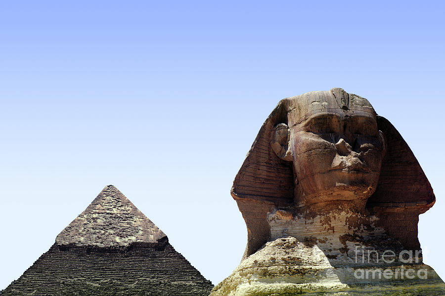 Sphinx and The Great Pyramid of Cheops, Giza #1 Photograph by Wernher Krutein
