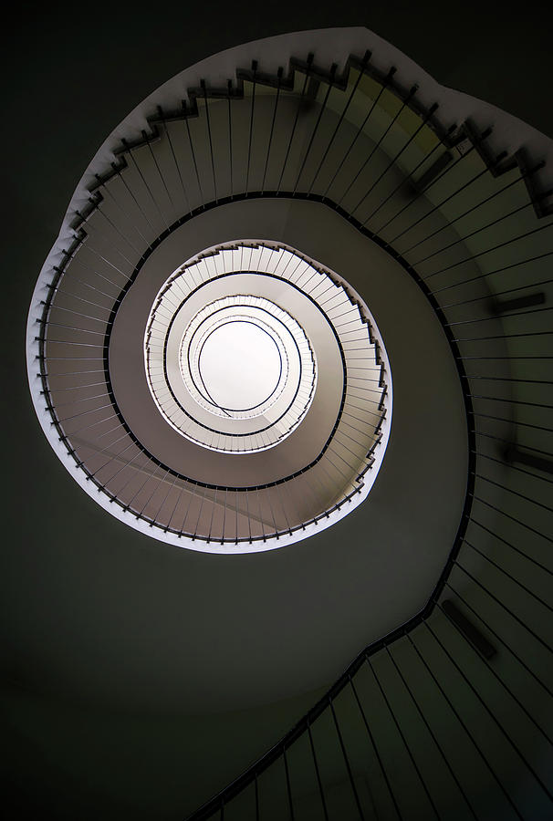 Spiral staircase in brown tones #1 Photograph by Jaroslaw Blaminsky