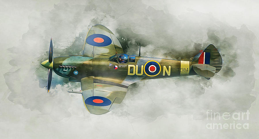 Vintage Mixed Media - Spitfire #1 by Ian Mitchell