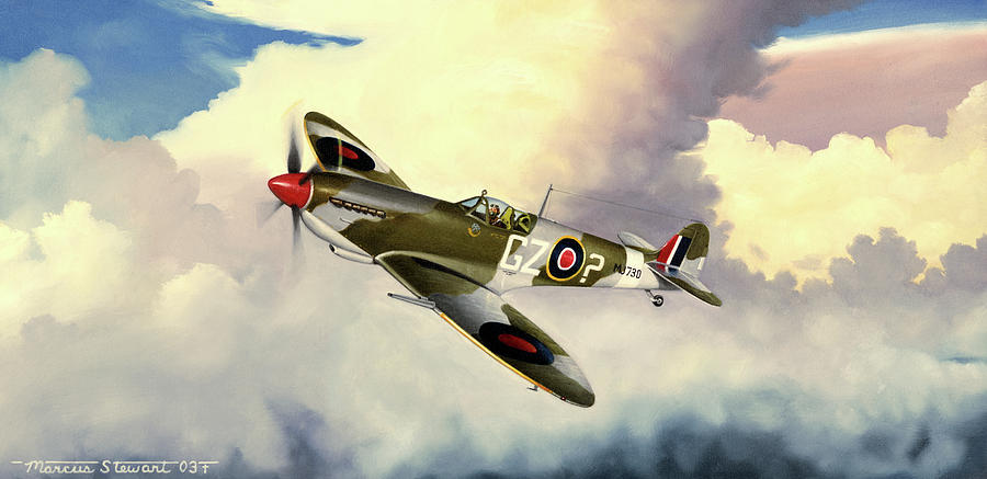 Spitfire Painting by Marc Stewart