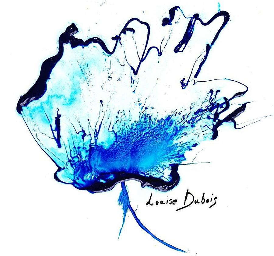 Abstract Painting - Blue Splash II by Louise Dubois