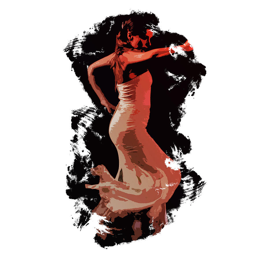 Splash of Flamenco #1 Painting by AM FineArtPrints