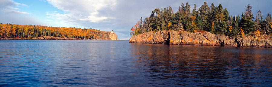 Nature Photograph - Split Rock Lighthouse From 1905, Lake #1 by Panoramic Images