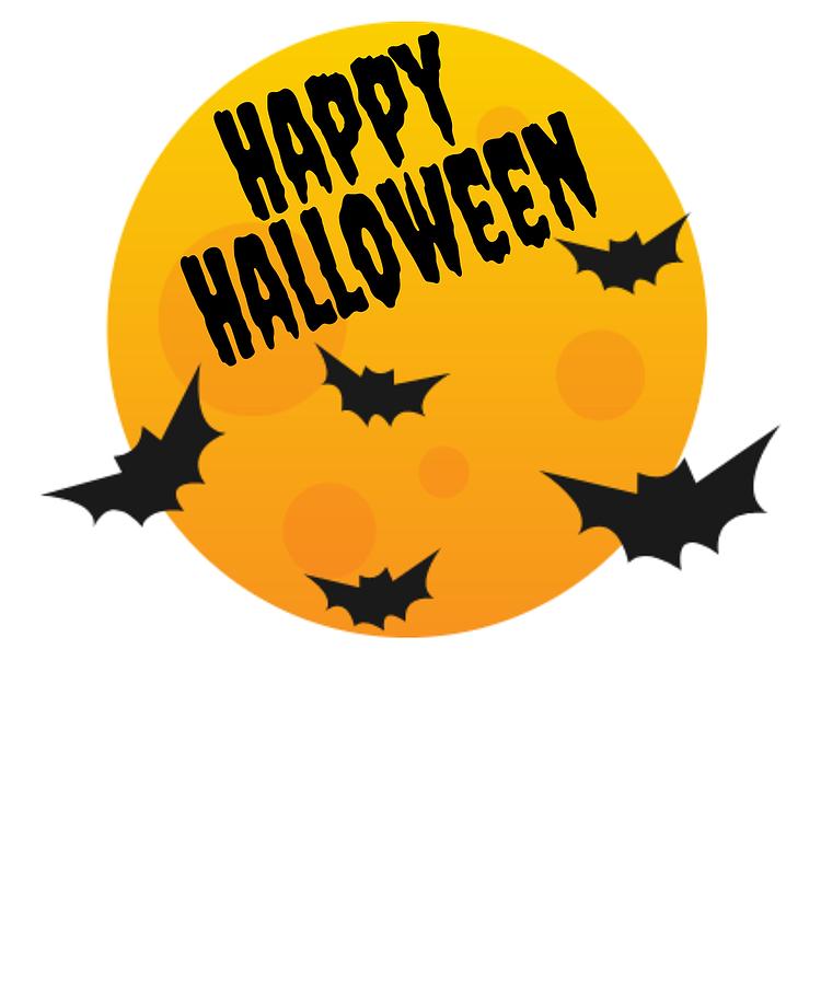 Spooky Happy Halloween Full Moon Vampire Bats Drawing by Kanig Designs - Fine Art America