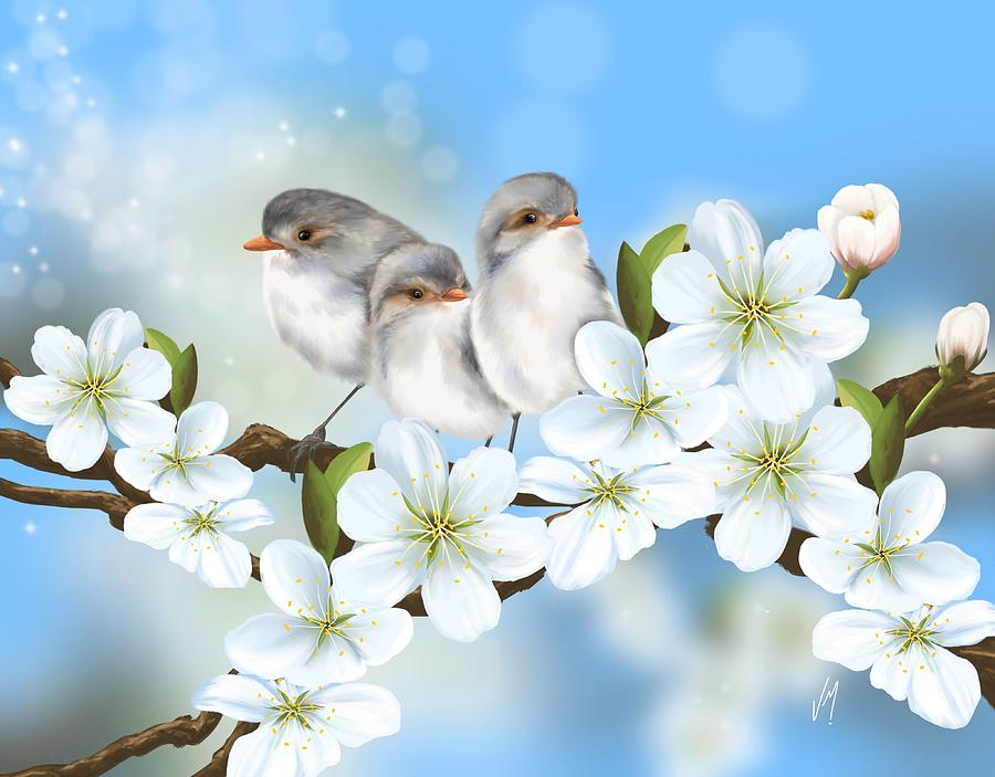 Bird Painting - Spring fever #2 by Veronica Minozzi