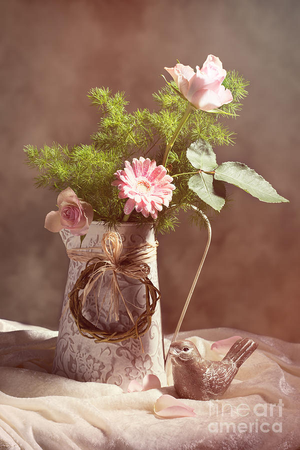 Rose Photograph - Spring Flower Arrangement #1 by Amanda Elwell