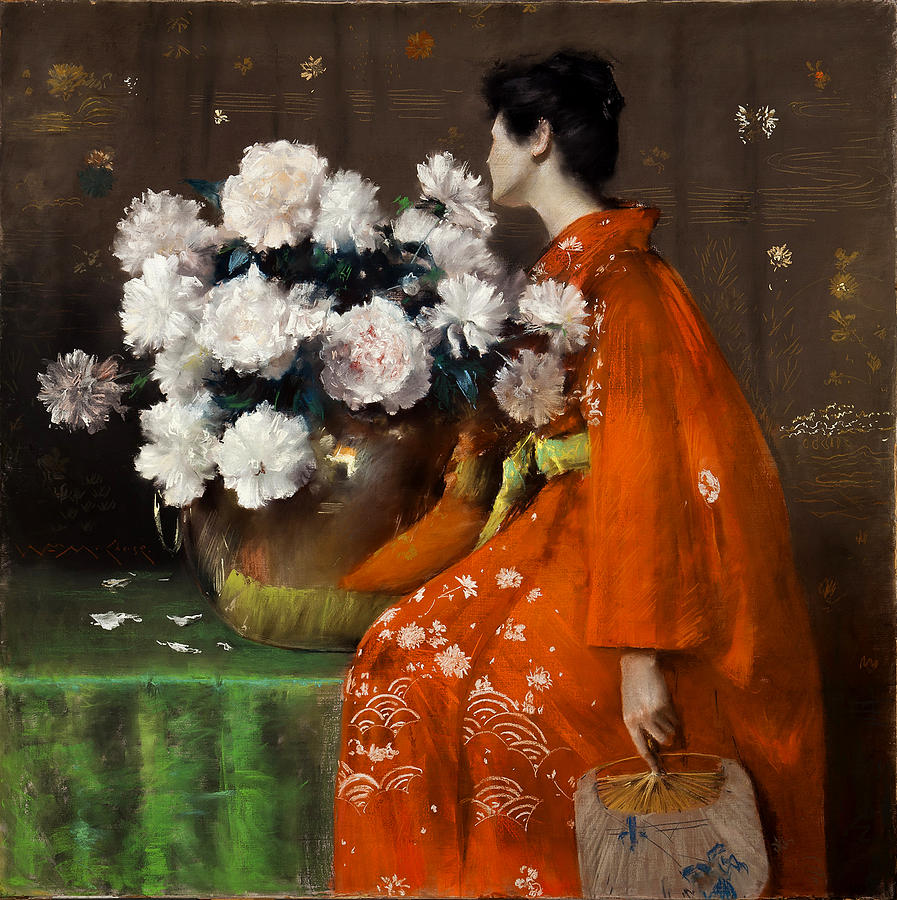 William Merritt Chase Painting - Spring Flowers - Peonies by William Merritt Chase William Merritt Chase Painting - Spring Flowers - Peonies by William Merritt Chase