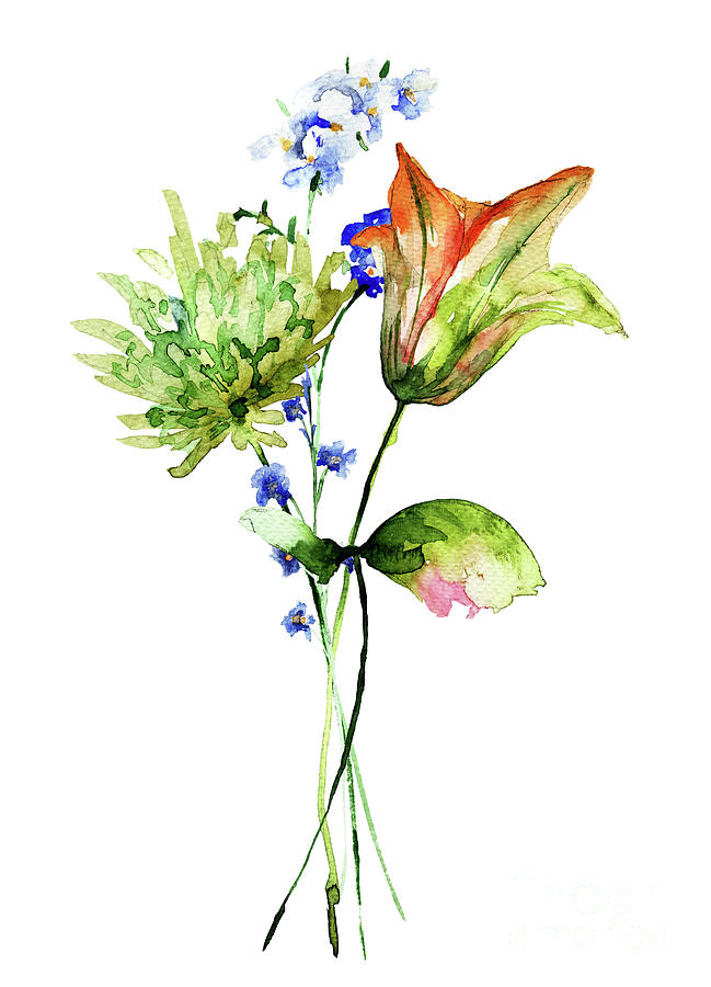 Download Spring Flowers, Watercolor Illustration Painting by Regina ...