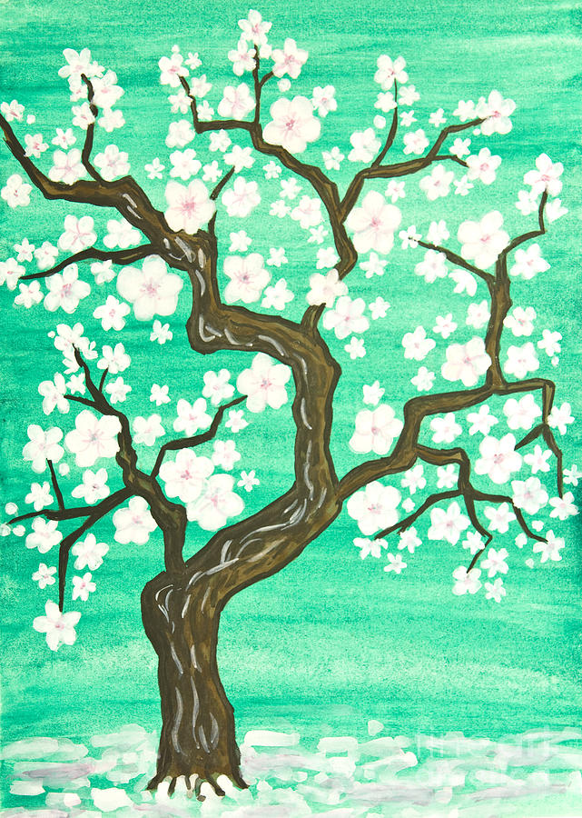 Spring tree in blossom, painting #13 Painting by Irina Afonskaya